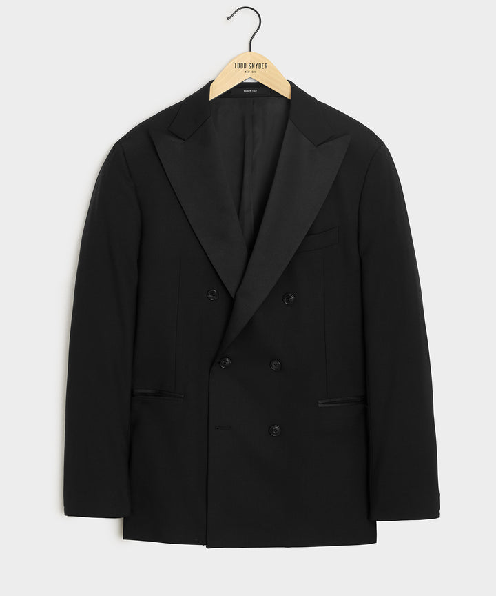 Italian Wool Double-Breasted Tuxedo Jacket