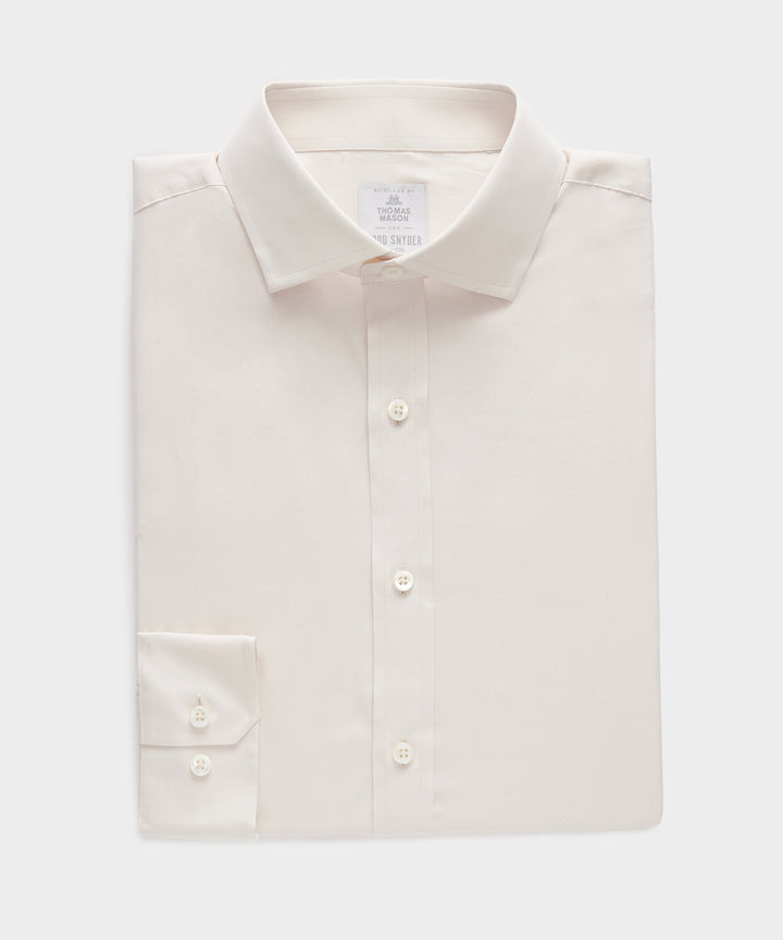 Slim Cotton-Silk Spread Collar Dress Shirt