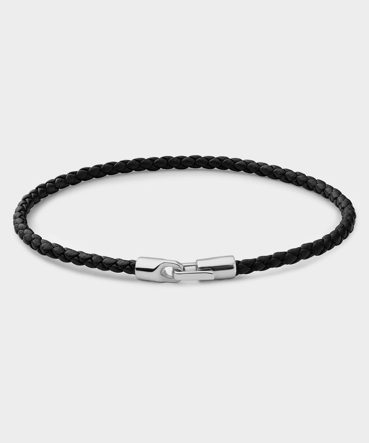 Miansai Sterling Silver Leather Cruz Bracelet