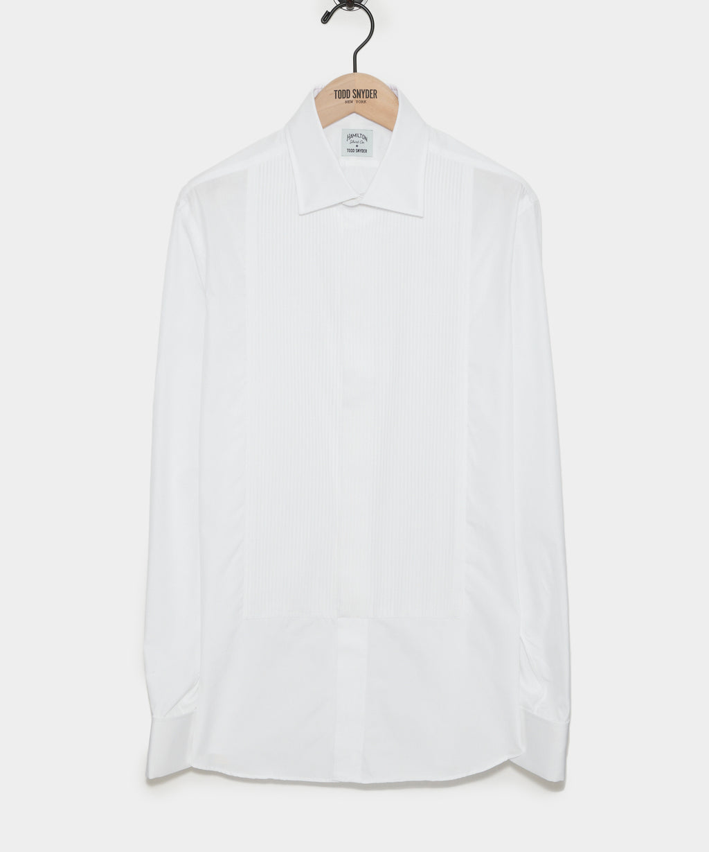 Hamilton + Todd Snyder Cotton Pleated Spread Collar Tuxedo Shirt