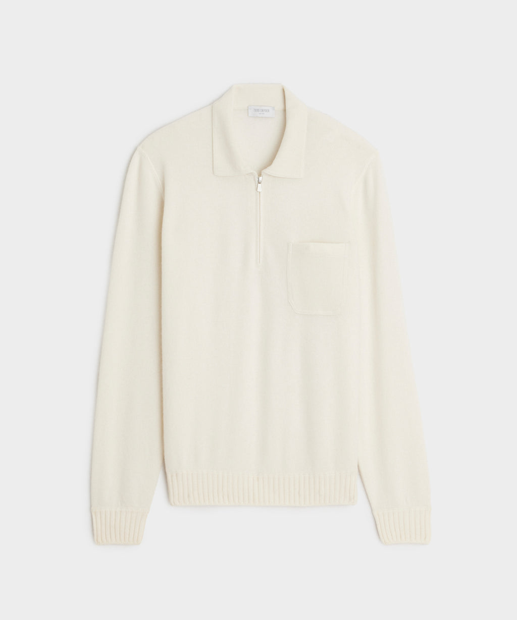 Italian Cashmere Half-Zip Sweater Polo