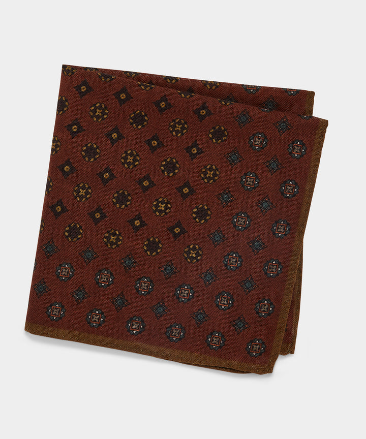 Italian Wool Medallion Pocket Square