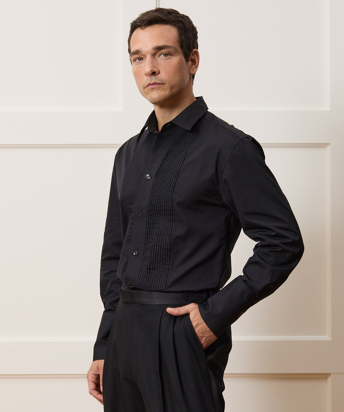 Armando Cabral Pleat Bib Tuxedo Shirt