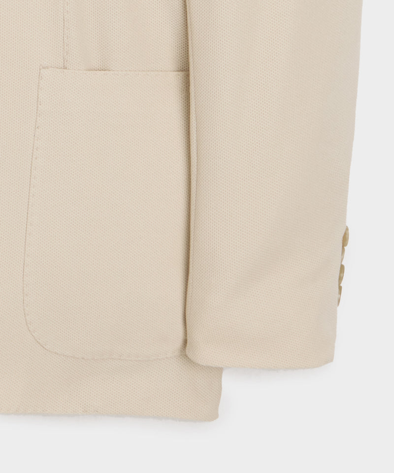 Close-up detail of the Todd Snyder Italian Knit Sport Coat in Birch.