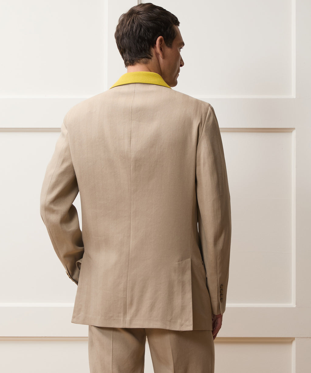 Italian Linen-Silk Herringbone Wythe Jacket