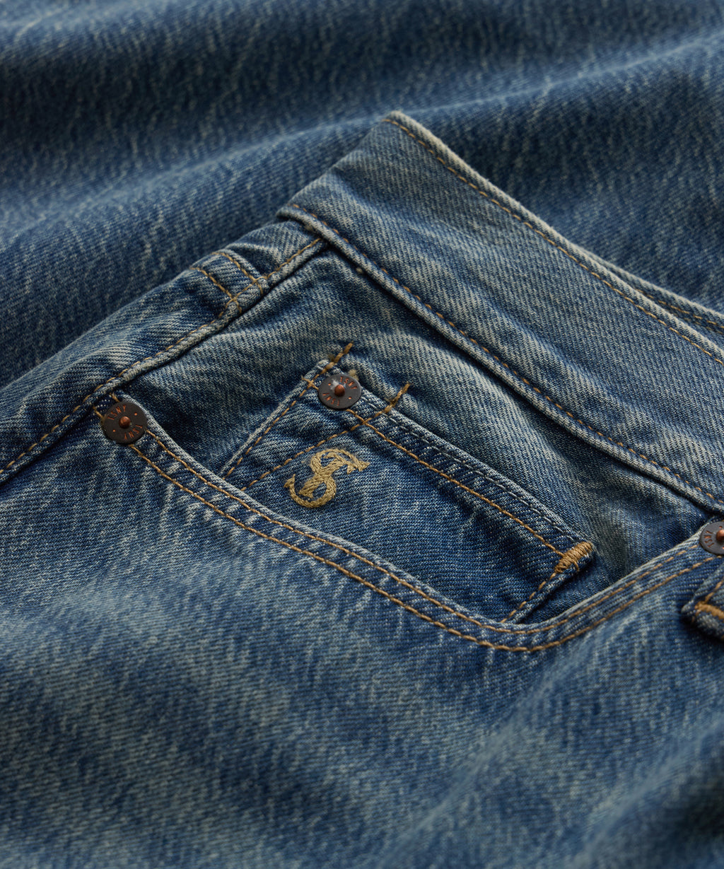 Straight Fit Summerweight Jean in Medium Indigo