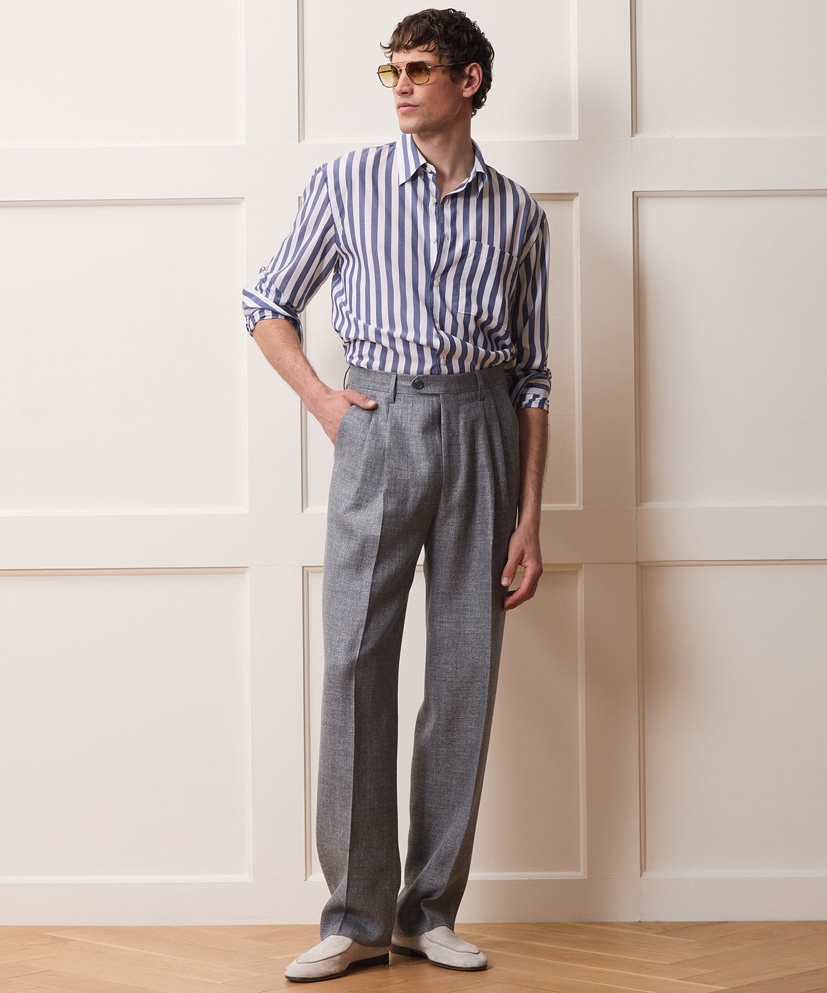 Italian Linen-Wool Wythe Trouser