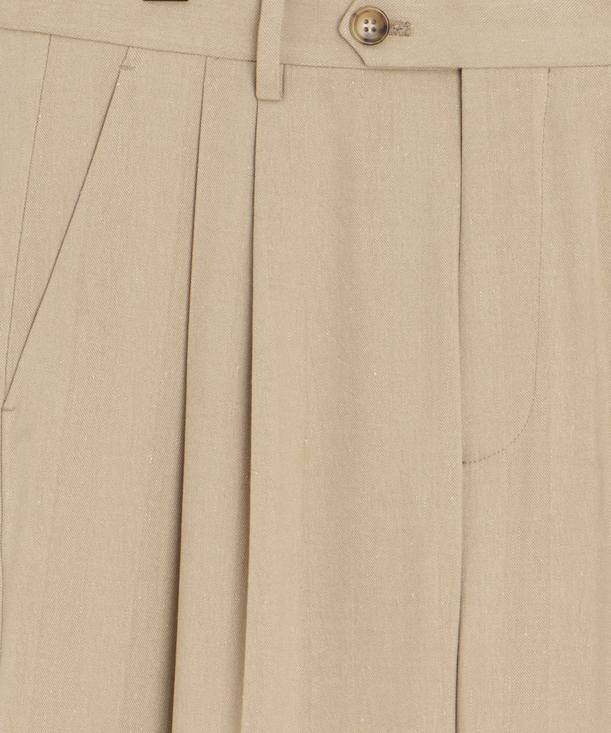 Italian Linen-Silk Herringbone Wythe Trouser