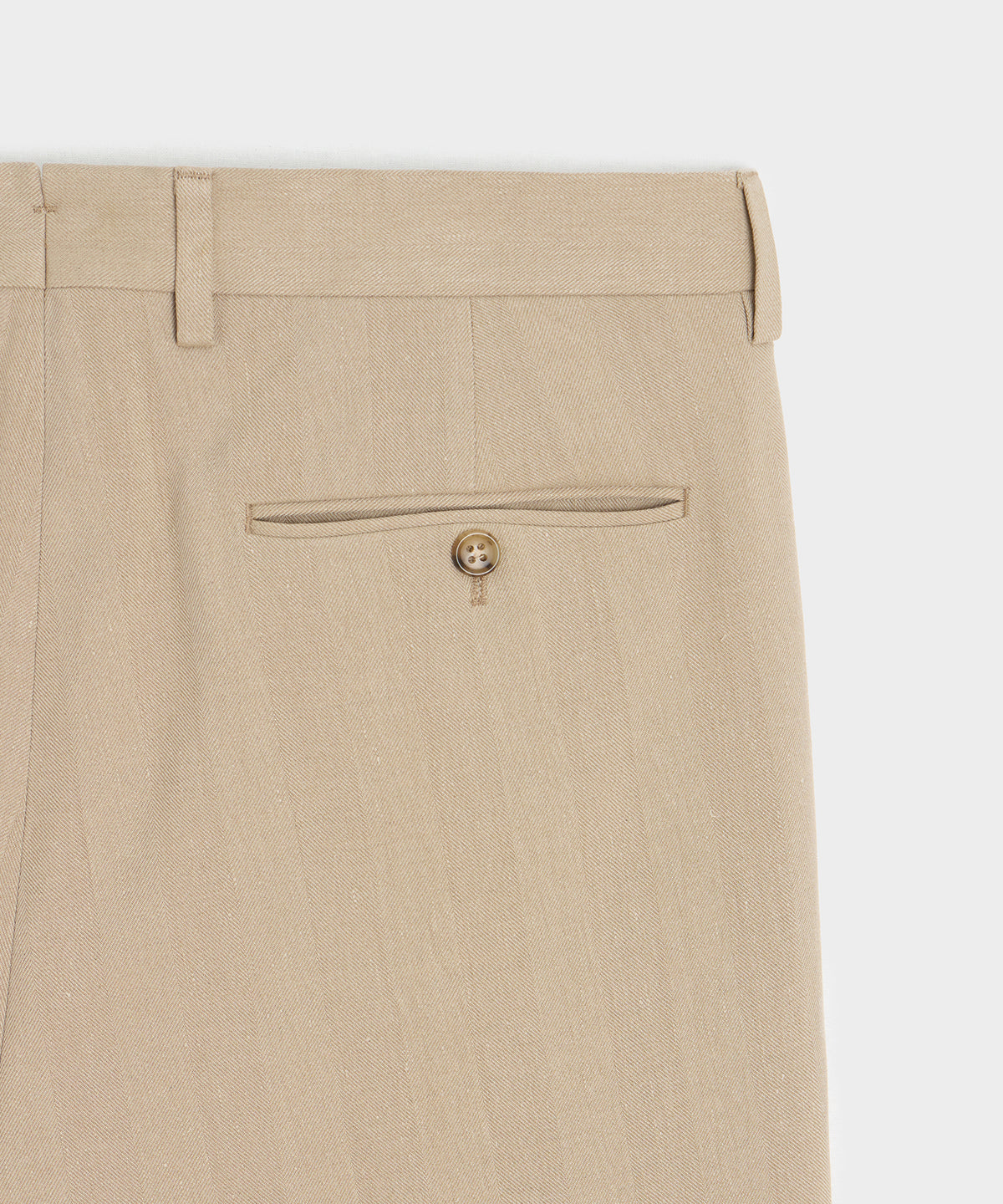 Italian Linen-Silk Herringbone Wythe Trouser