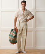 Italian Cotton-Linen Self-Belt Trouser