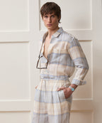 Italian Linen Plaid Big Shirt
