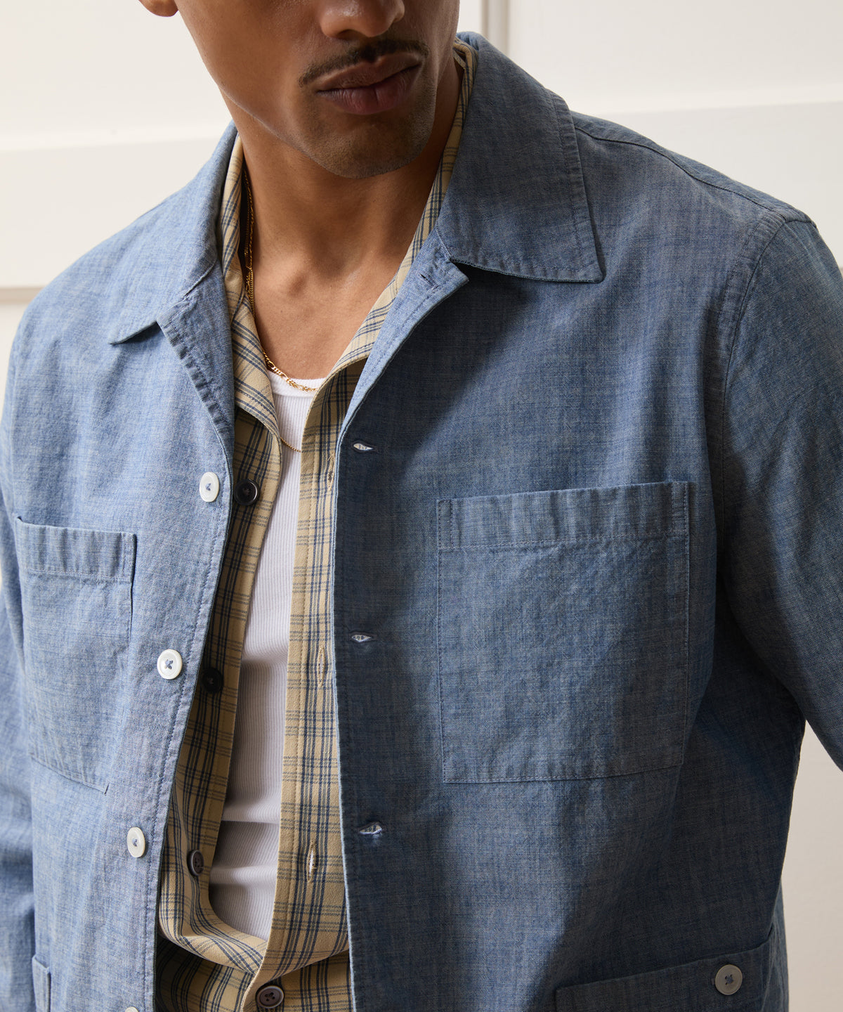 Chambray Guayabera Shirt