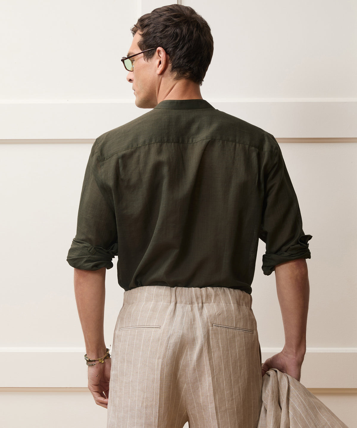 Voile Band Collar Big Shirt