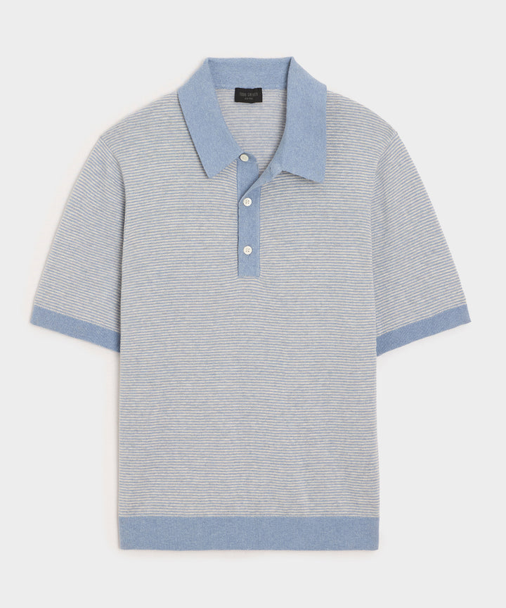 Linen Stripe Sweater Polo
