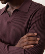 Silk-Cashmere Ribbed Montauk Sweater Polo