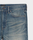 High-Rise Slim Fit Jean in Worn Dark Indigo