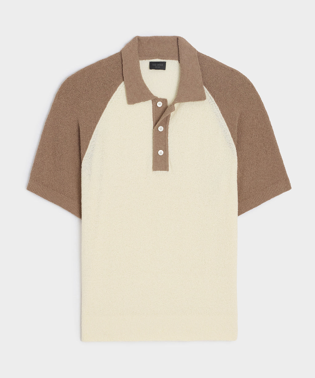 Raglan Bouclé Sweater Polo