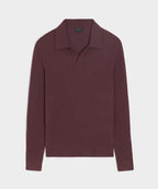 Silk-Cashmere Ribbed Montauk Sweater Polo