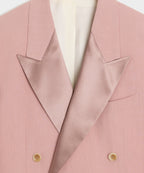 Relaxed Italian Sueded Linen Double-Breasted Tuxedo Jacket