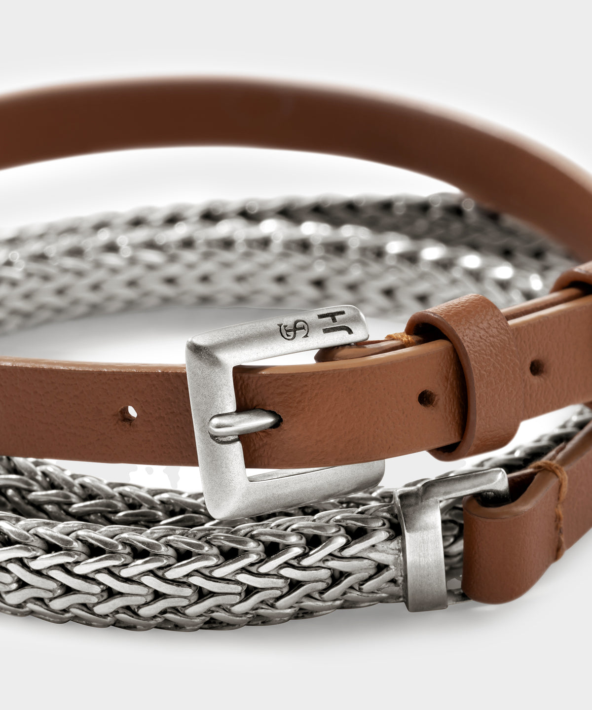 Todd Snyder x John Hardy Sterling Silver Chain and Leather Bracelet