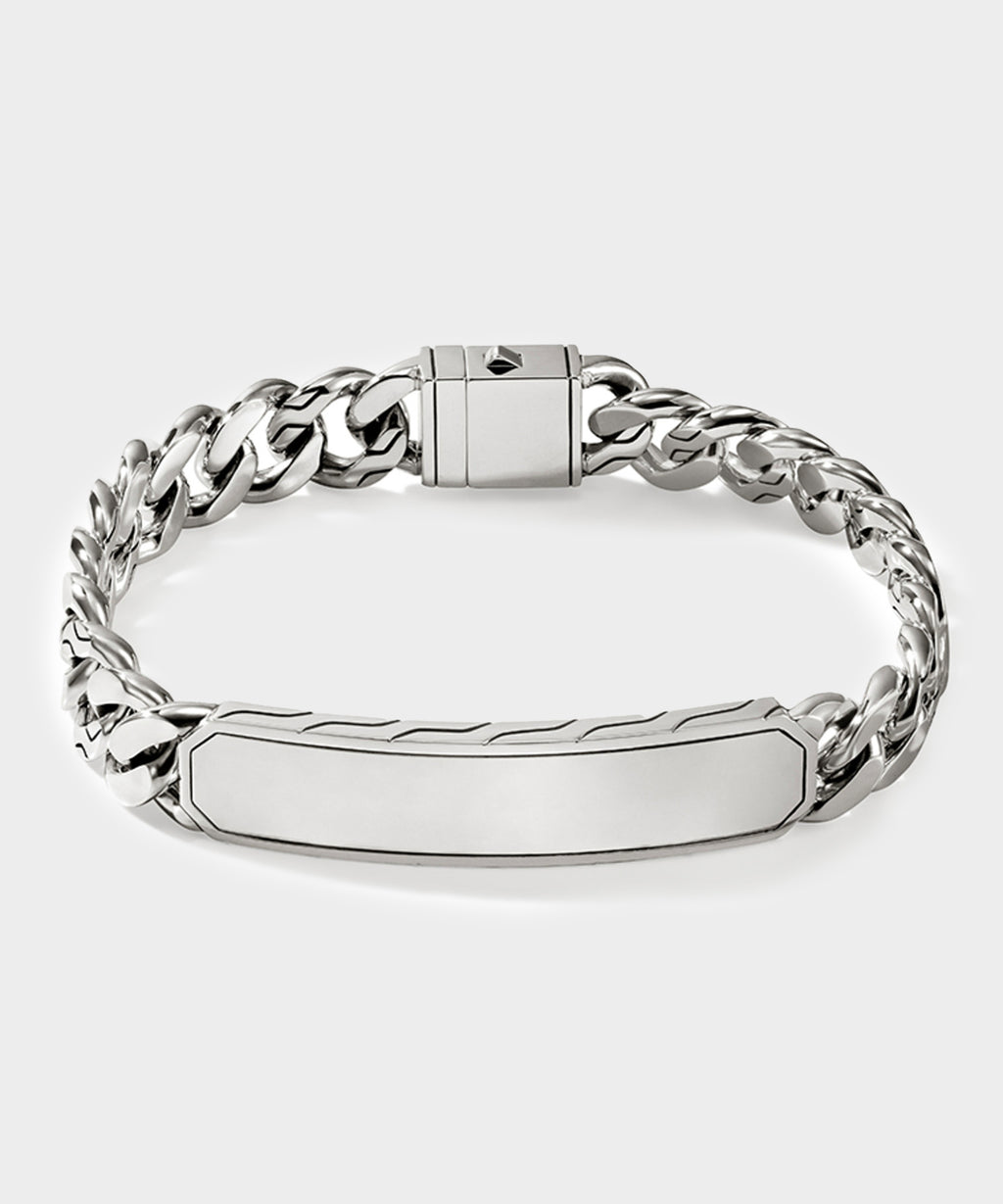 John Hardy Sterling Silver ID Curb Bracelet, 11MM