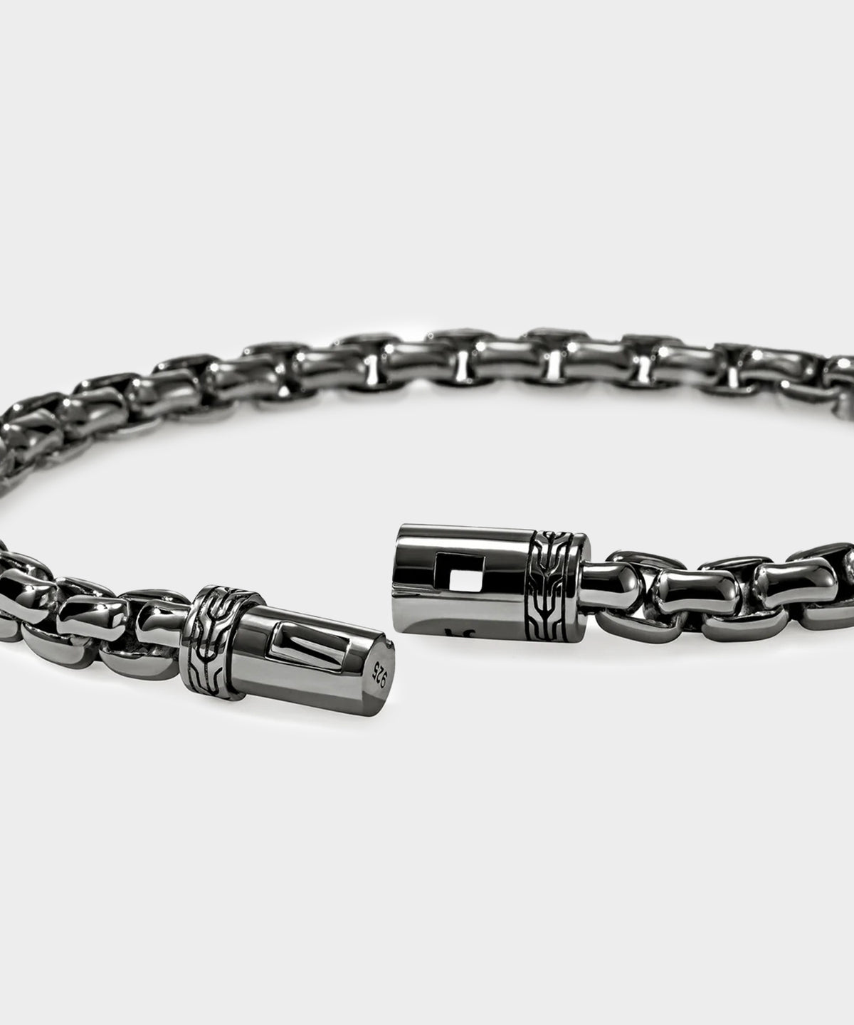 John Hardy Dark Sterling Silver Box Chain Bracelet
