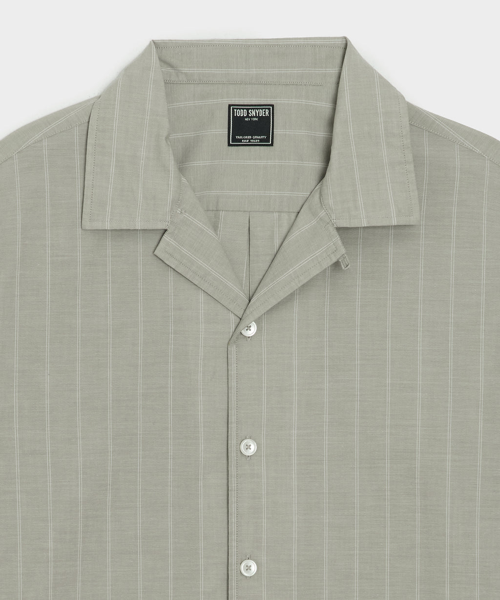 Brushed Poplin Camp Collar Shirt
