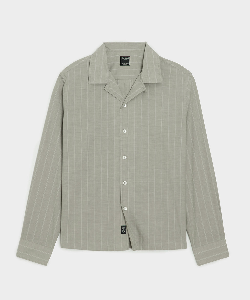 Brushed Poplin Camp Collar Shirt