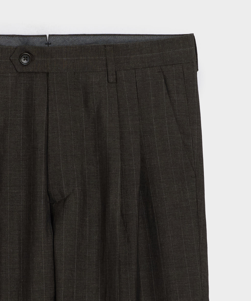 Italian Wool-Linen Pinstripe Wythe Trouser