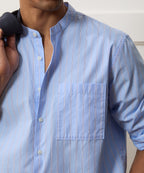 Poplin Band Collar Shirt