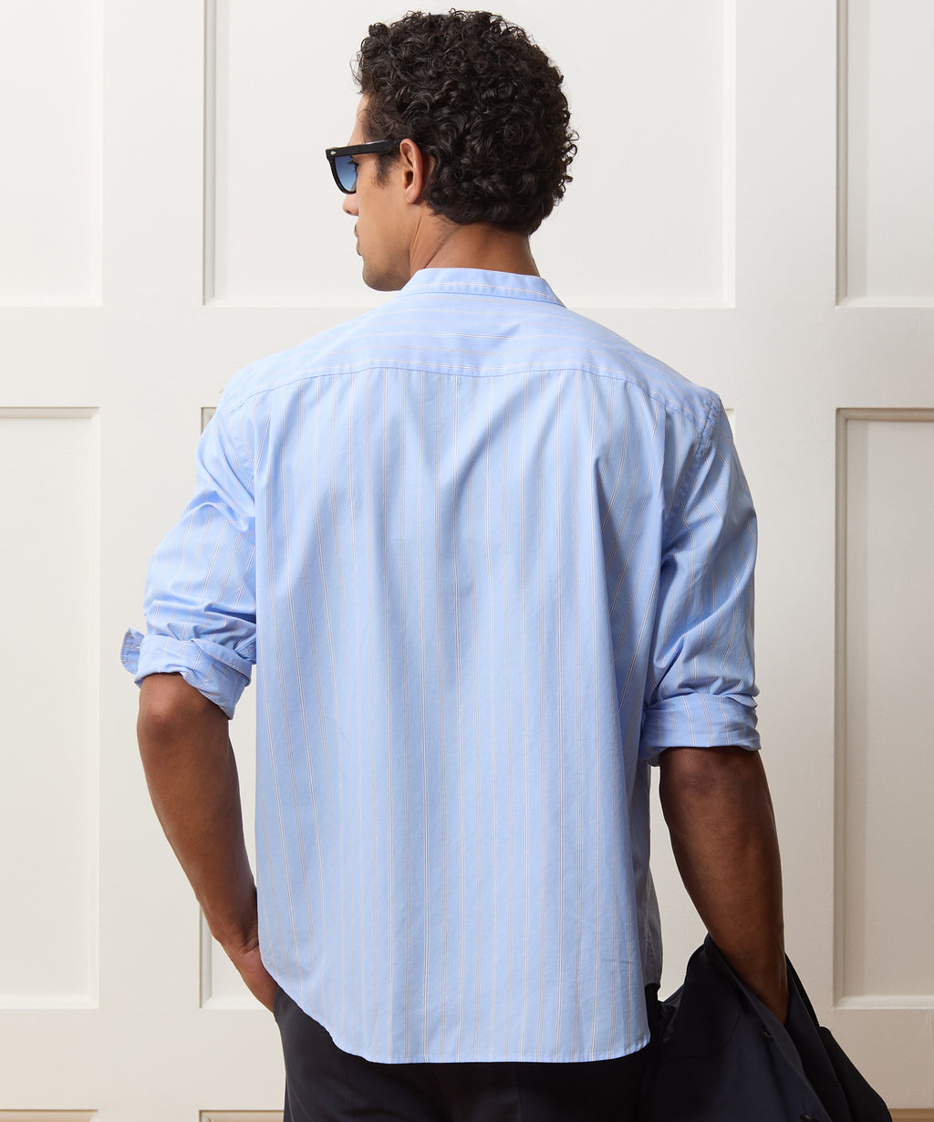 Poplin Band Collar Shirt