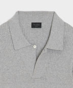 Ribbed Cotton-Cashmere Sweater Polo