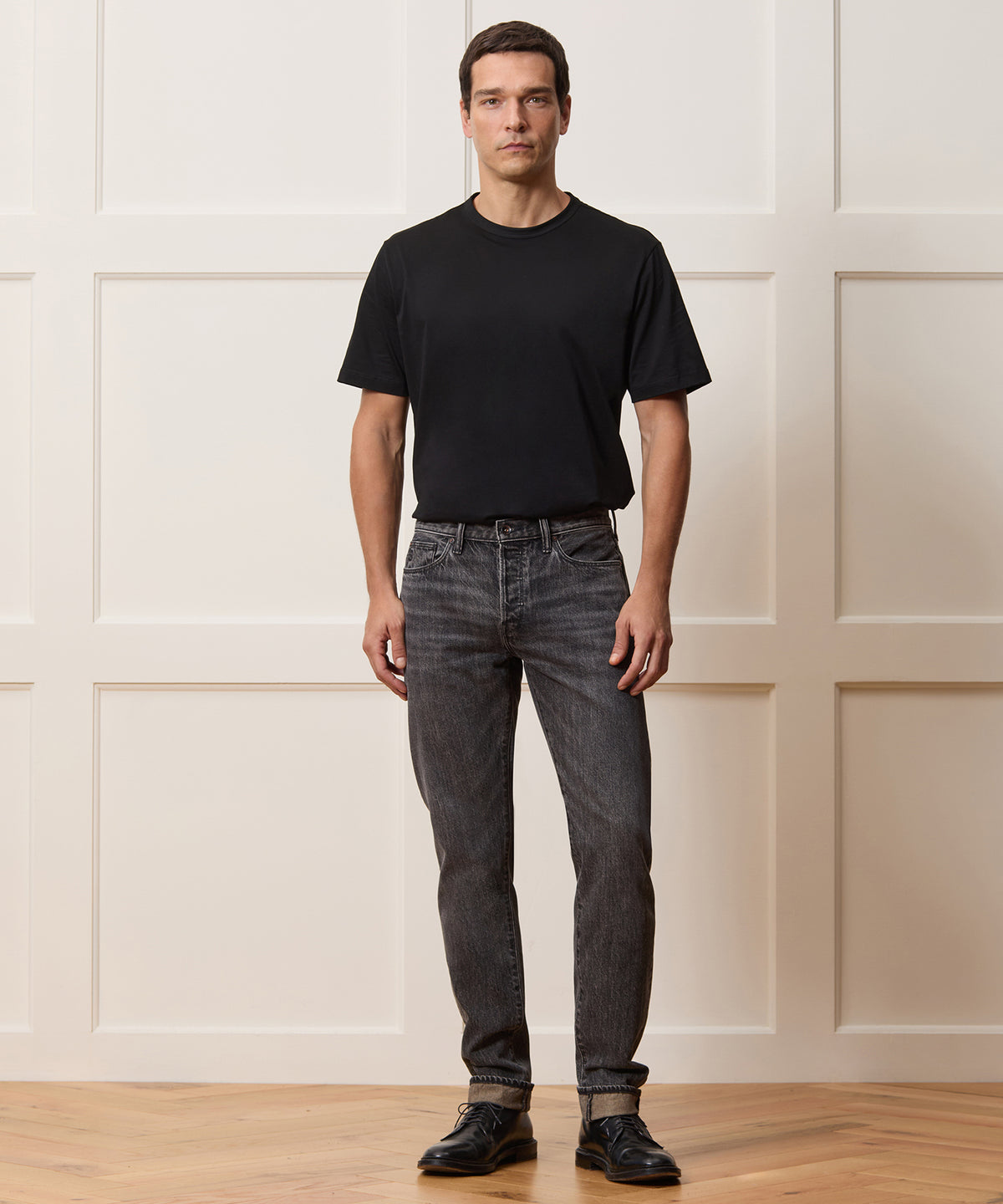 Slim Selvedge Jean in Charcoal