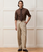 Cotton Twill Long Point Collar Shirt
