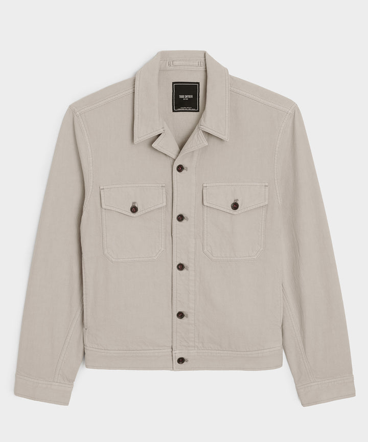 Cropped Denim Eisenhower Jacket