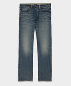 Straight Japanese Selvedge Stretch Jean in Worn Wash