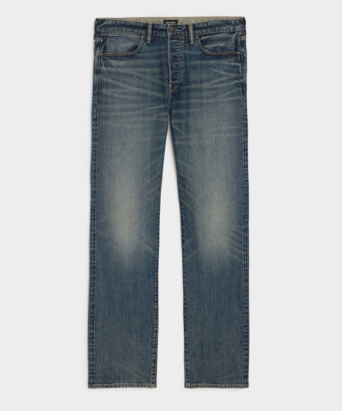 Straight Japanese Selvedge Stretch Jean in Worn Wash