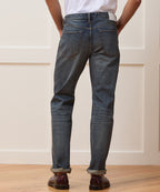 Straight Japanese Selvedge Stretch Jean in Worn Wash