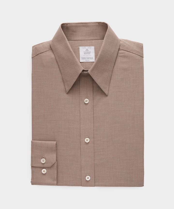 Lightweight Flannel Long Point Collar Dress Shirt