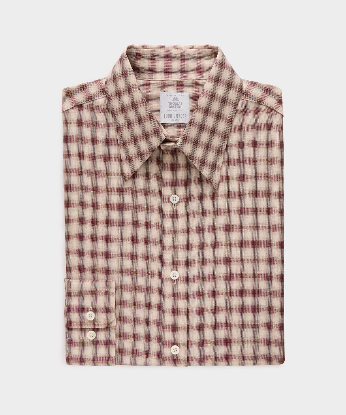 Lightweight Flannel Long Point Collar Dress Shirt