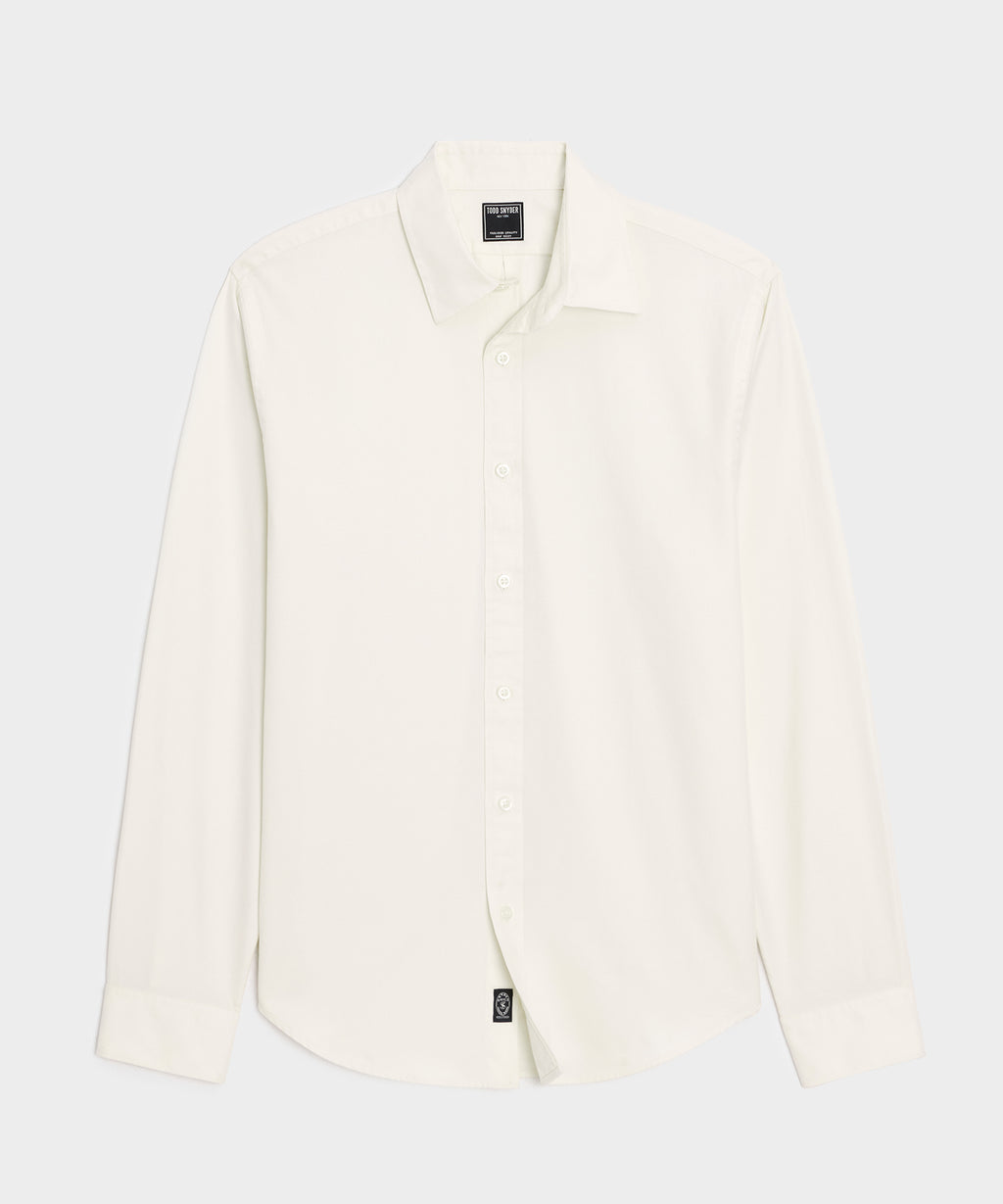 Cotton Twill Long Point Collar Shirt
