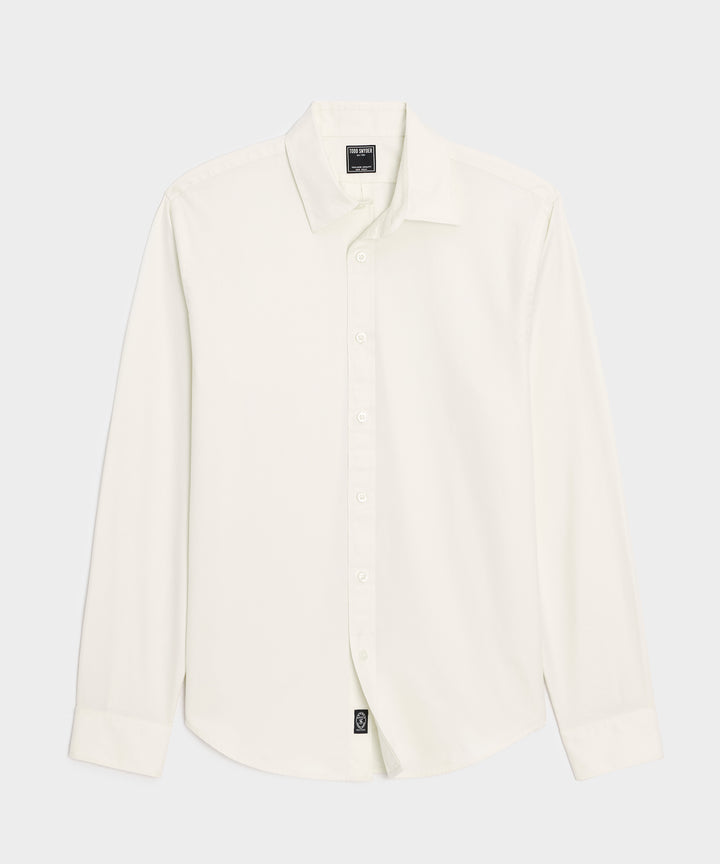 Cotton Twill Long Point Collar Shirt