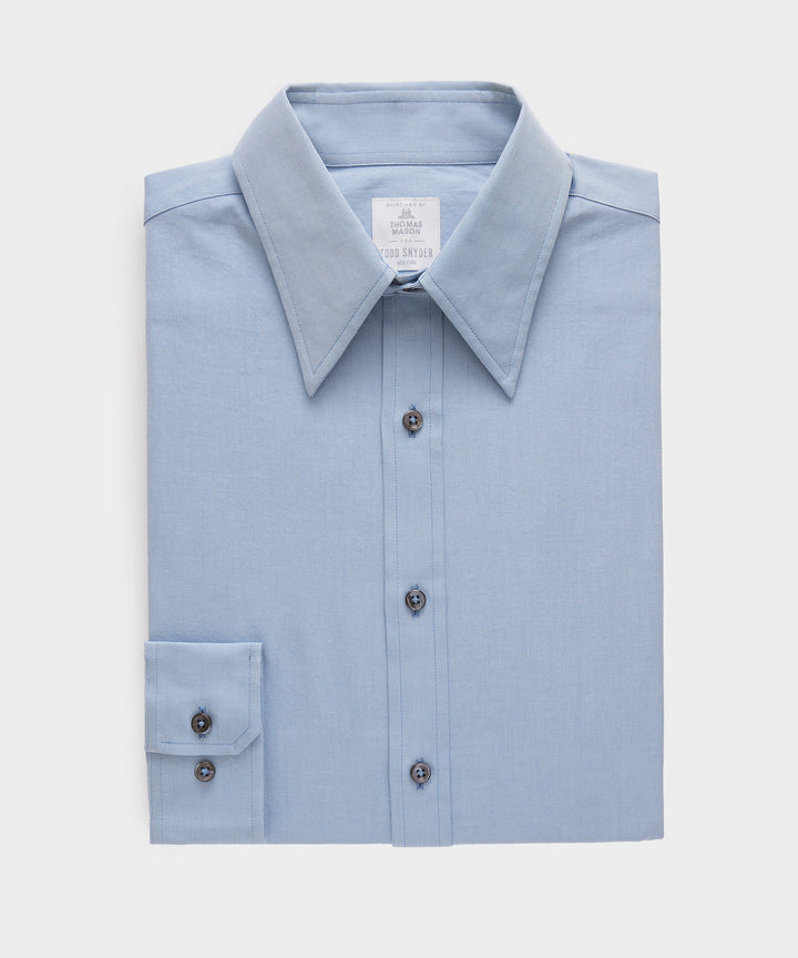 Slim Twill Long Collar Dress Shirt