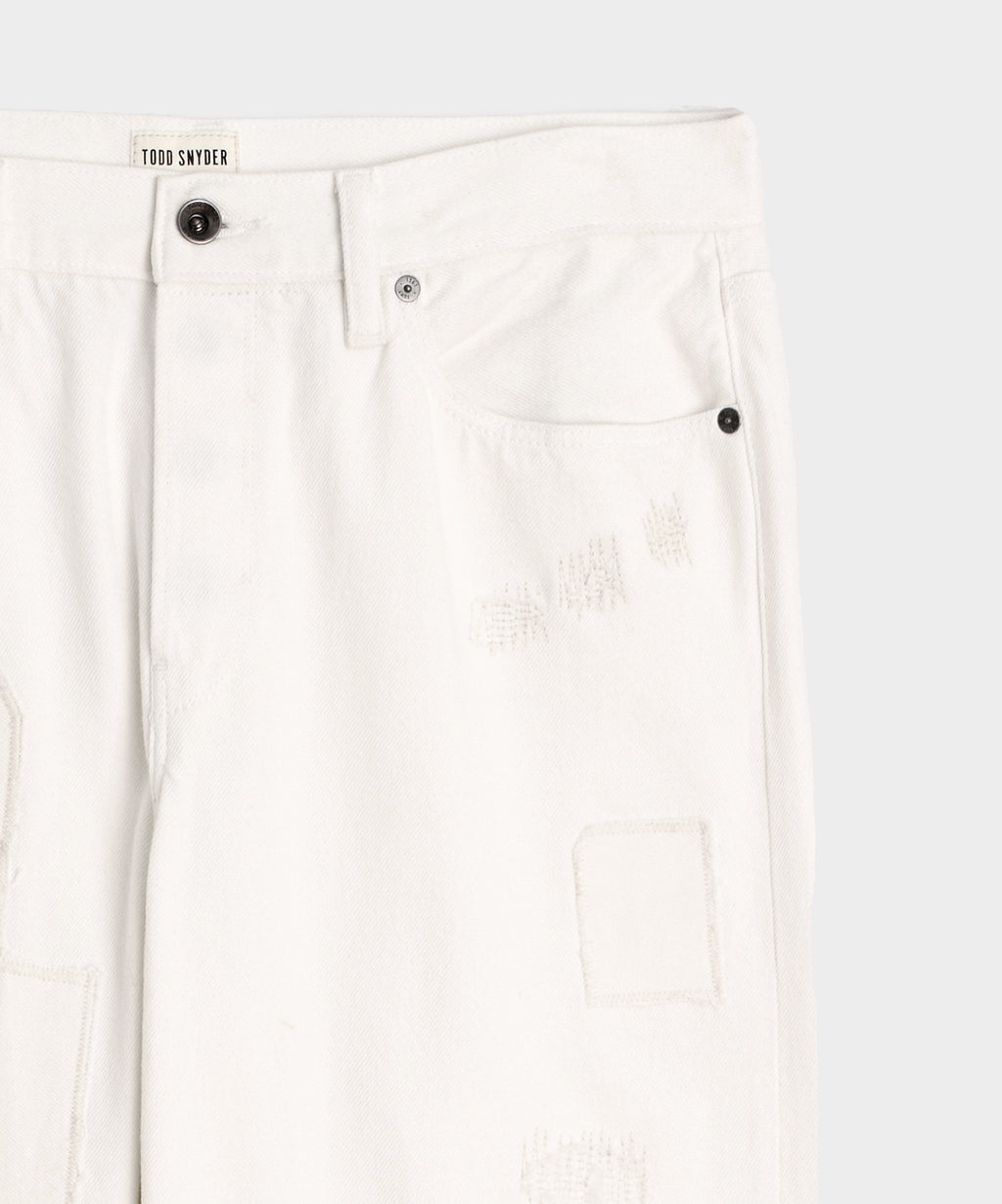 Relaxed Selvedge Jean in Distressed White