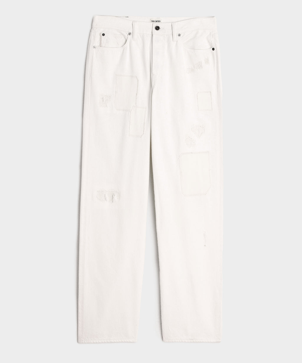 Relaxed Selvedge Jean in Distressed White