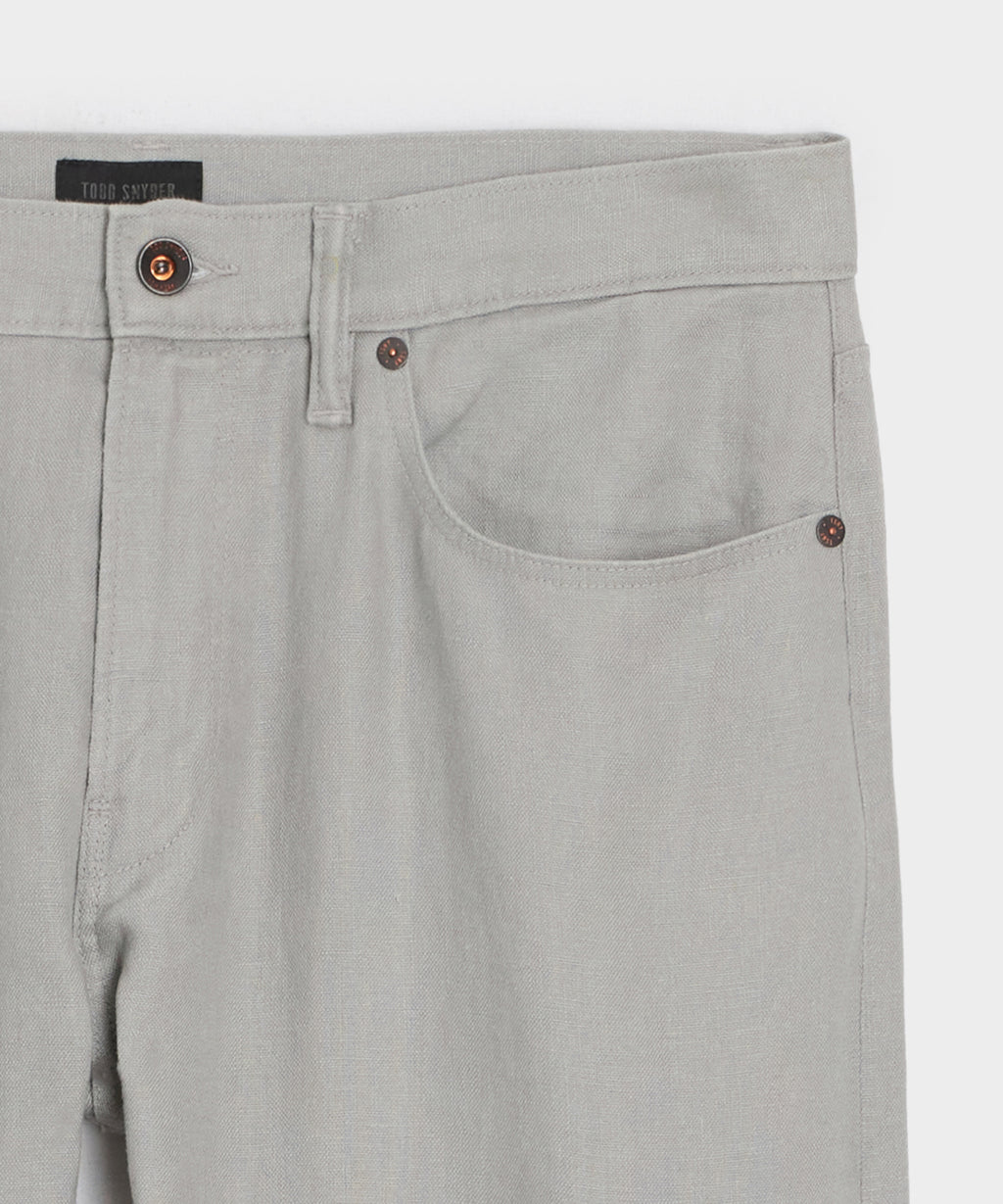 Slim 5-Pocket Linen Pant