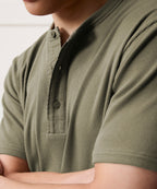 Ribbed Cotton Henley