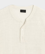Linen-Cotton Henley Sweater
