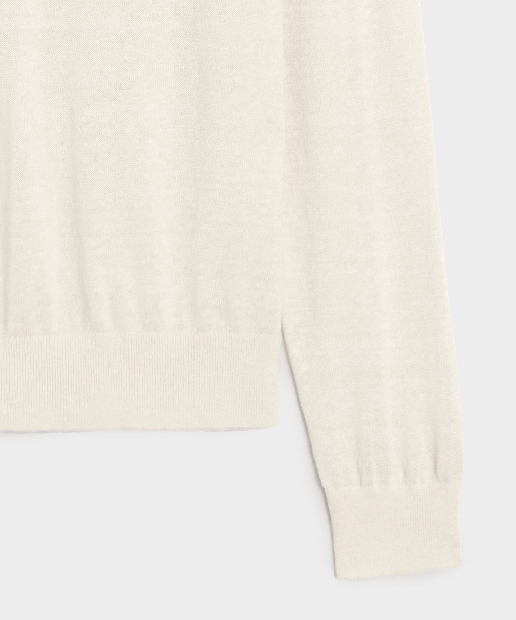 Linen-Cotton Henley Sweater
