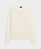 Linen-Cotton Henley Sweater